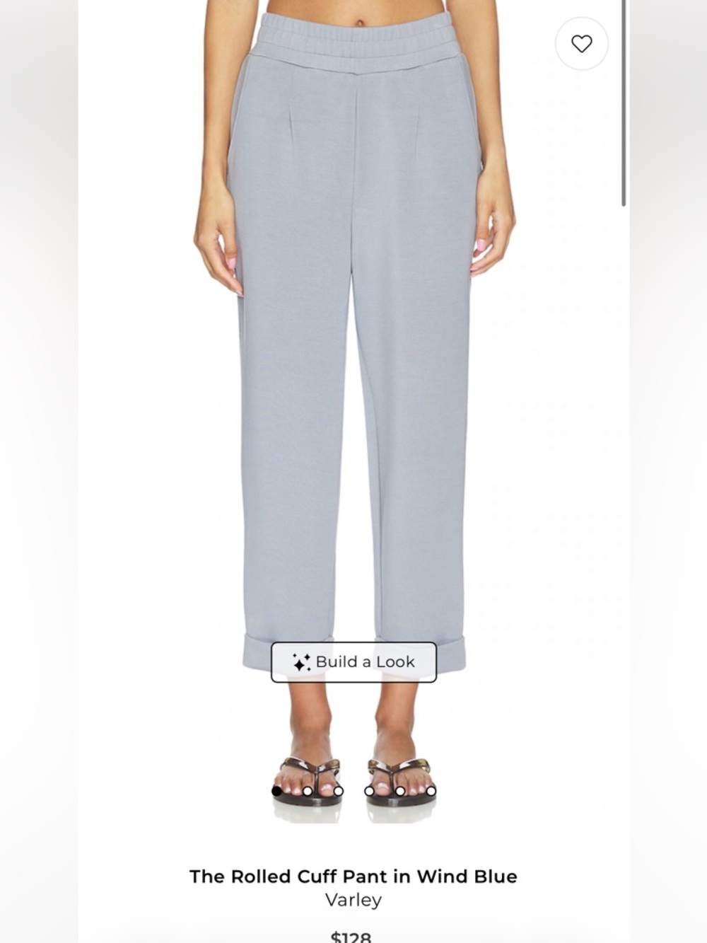 NWT Varley S doublesoft The Rolled Cuff Pant in Mid Blue Marl 25